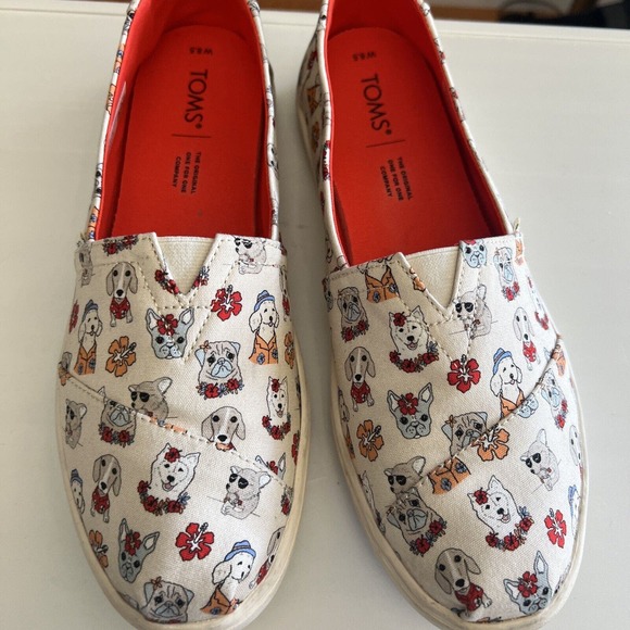 Toms Women Alpargatas Cupsole Canvas OrthoLite Natural Tropical Dog Print‎ 8.5 - Picture 16 of 16